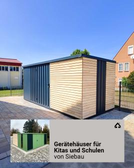 Gerätehäuser für Kitas und Schulen