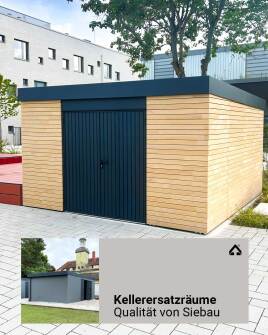 Kellerersatzräume mit Gerätehäusern von Siebau