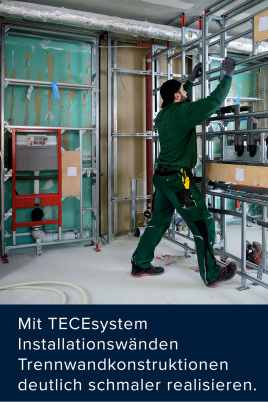 TECEsystem Installationswand für schmale Konstruktionen