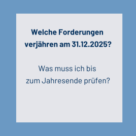 Verjährung zum Jahresende 2025