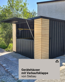 Gerätehäuser mit Verkaufsklappe