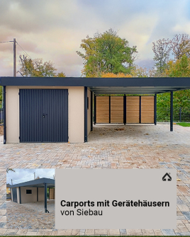 Carports mit Gerätehäusern