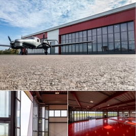 Referenz: ALPGATE liefert zwei großformatige Schiebefalttore für Flugzeughangar.