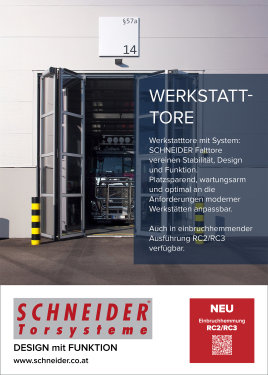 SCHNEIDER Werkstatttore 🚛 🚙  – robust, energieeffizient und individuell planbar