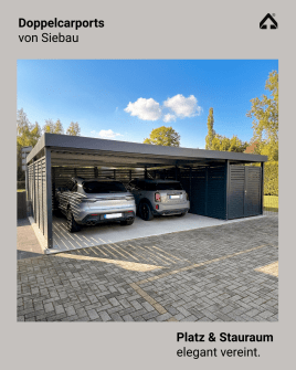 Doppelcarports mit Einhausung