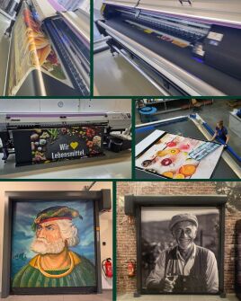 So entsteht Individualität: Direktdruck für unsere DynamicRoll® Inside-M Verbrauchermarkttore.