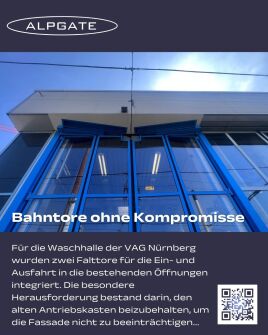 VAG Waschhalle Nürnberg – Ein- und Ausfahrt mit Sonderfalttoren – Integration ohne Kompromisse!