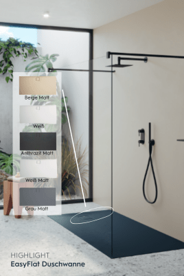 HÜPPE EasyFlat– Die Duschwanne, die sich Ihrem Projekt anpasst 🚿