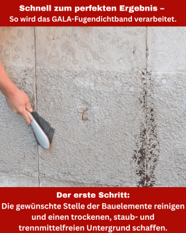 Verarbeitung des GALA-Fugendichtbands