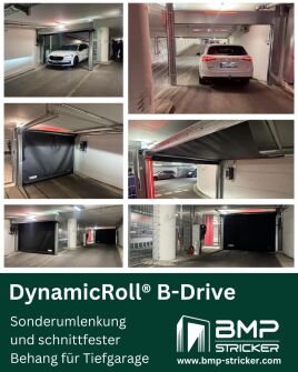 Wenn Sicherheit und eine anspruchsvolle Einbausituation zusammenkommen, braucht es eine durchdachte Lösung. B-Drive mit Sonderumlenkung und schnittfestem Behang.