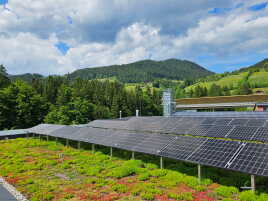 Solargründach trifft Bergpanorama.