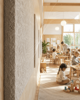 Was eine Akustikplatte im Kindergarten hört