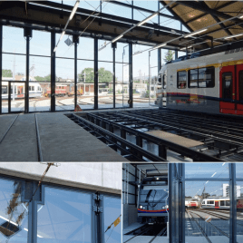 Große Toröffnungen, Fahrleitungen, begrenzte Platzverhältnisse und anspruchsvolle Bestandsgebäude gehören im Bahnbereich zum Alltag. Falttore bieten dafür eine dort eine ideale Lösung.