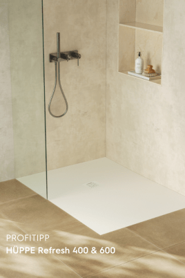 HÜPPE Neuheit: Duschwanne Refresh 400 & 600