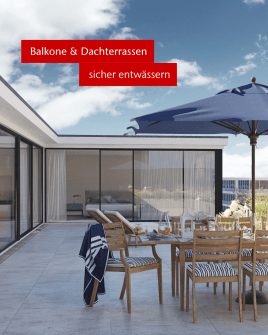 Balkonabläufe für unterschiedliche Abdichtungsarten