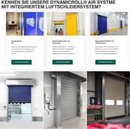 Mit den DYNAMICROLL® AIR Systemen bieten wir Schnelllauftore mit integriertem Luftschleier.