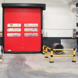 Mit dem B-PROTECT® Anfahrschutz lassen sich Tore, Maschinen, Regalsysteme, Gebäudeecken und andere sensible Bereiche zuverlässig vor Anfahrschäden schützen.