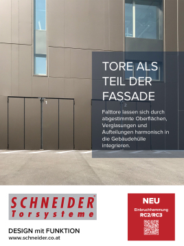SCHNEIDER Falttore integrieren sich harmonisch in die Fassade