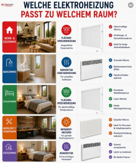 Welche Elektroheizung eignet sich für welche Raumart?