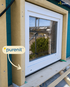 Mit purenit entstehen präzise Laibungen, die den Fensteranschluss funktional unterstützen und eine zuverlässige Basis für den Einbau schaffen.