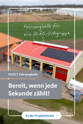 Fahrzeughalle für eine DLRG Ortsgruppe