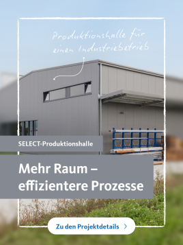 Individuelle Produktionshalle für einen Industriebetrieb