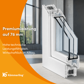 Kömmerling 76MD – Schlanke Bautiefe. Starke Leistung.