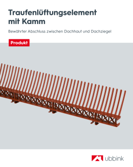 Traufenlüftungselement mit Kamm