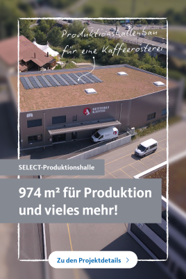 Produktionshallenbau für eine Kaffeerösterei