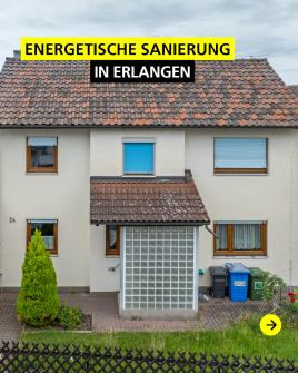 In Erlangen wird ein Einfamilienhaus energetisch saniert.