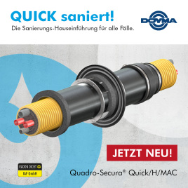NEUPRODUKT! Eine Hauseinführung ohne zusätzliches Futterrohr.