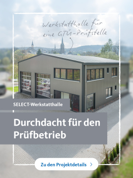 Werkstatthalle für eine GTÜ-Prüfstelle